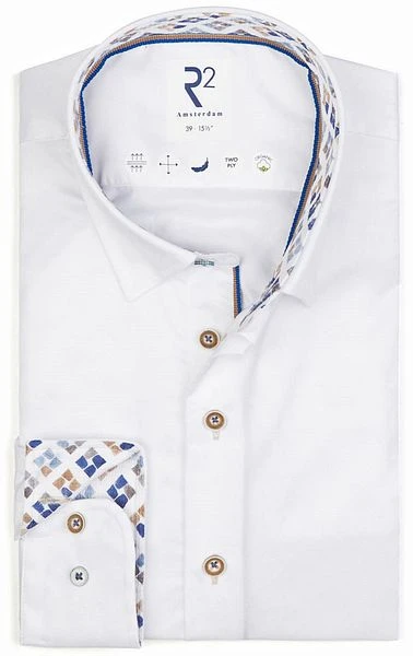 R2 Overhemd 2-Ply Wit