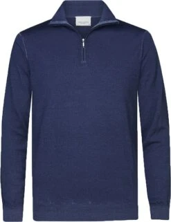 Profuomo Half Zip Trui Wol Navy