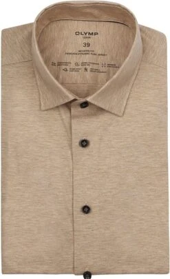 OLYMP Luxor Overhemd 24/Seven Lichtbruin