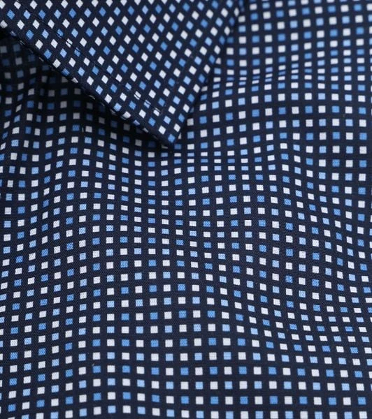 Olymp Luxor Overhemd SL7 Blokjes Donkerblauw - Afbeelding 6