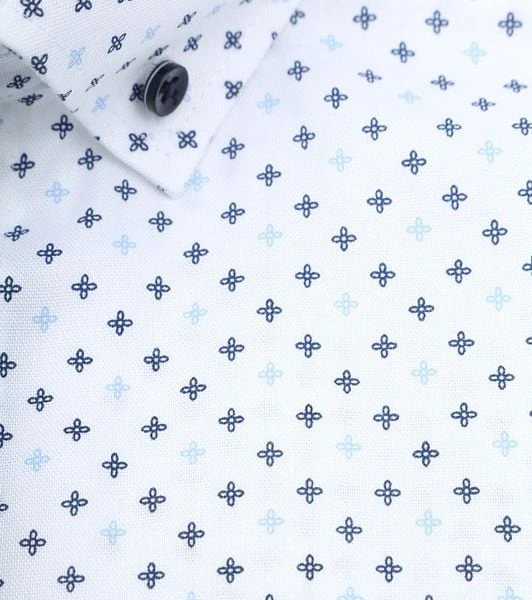 Olymp Luxor Overhemd SL7 Print Wit - Afbeelding 6