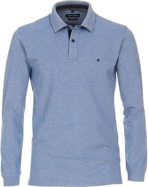 Casa Moda Longsleeve Polo Lichtblauw - Afbeelding 4