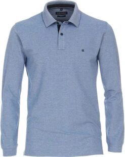 Casa Moda Longsleeve Polo Lichtblauw