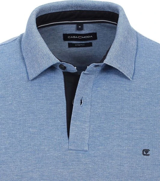Casa Moda Longsleeve Polo Lichtblauw - Afbeelding 2