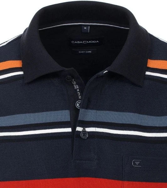 Casa Moda Poloshirt Strepen Navy - Afbeelding 6