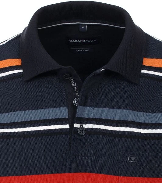 Casa Moda Poloshirt Strepen Navy - Afbeelding 2
