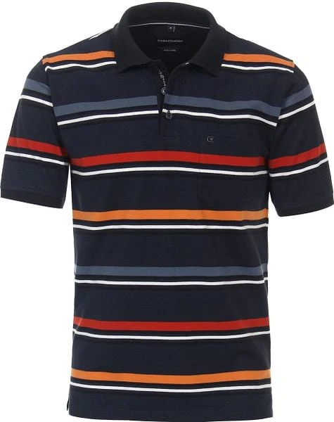 Casa Moda Poloshirt Strepen Navy - Afbeelding 5