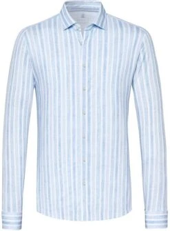 Desoto Overhemd Strepen Melange Lichtblauw
