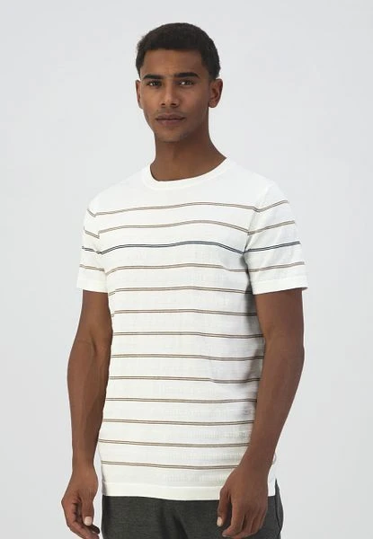 Dstrezzed Knitted T-shirt Strepen Ecru - Afbeelding 2