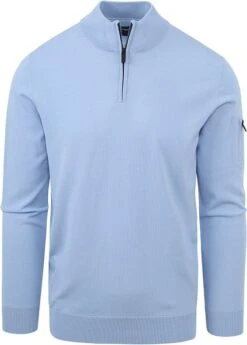 Suitable Half Zip Trui Lichtblauw