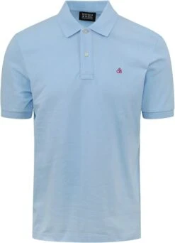 Scotch And Soda Pique Polo Lichtblauw