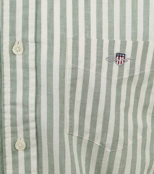 Gant Casual Overhemd Streep Linnen Groen - Afbeelding 3