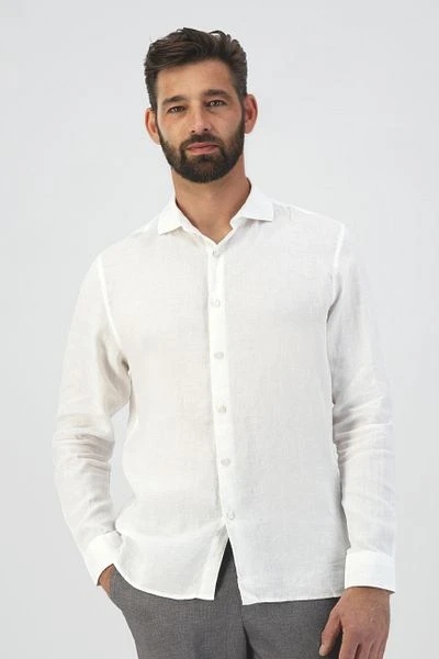 Dstrezzed Overhemd Jagger Linnen Wit - Afbeelding 2