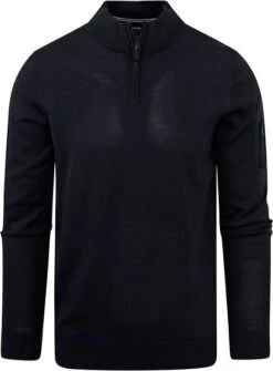 Suitable Half Zip Trui Donkerblauw