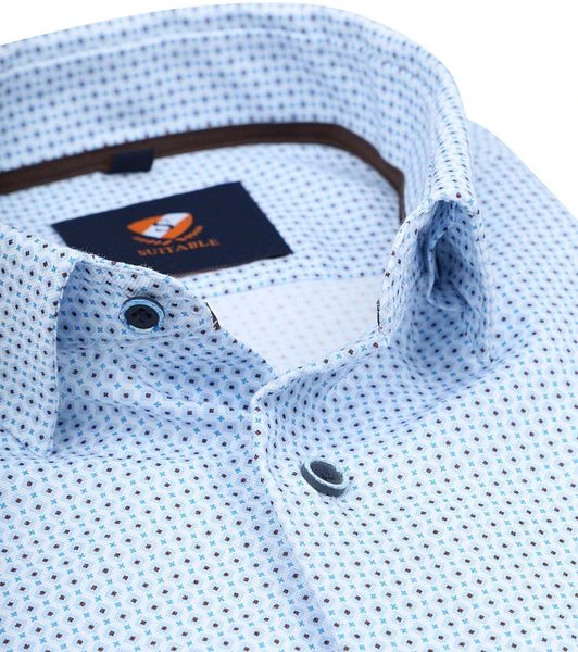 Suitable Overhemd Print Lichtblauw - Afbeelding 2