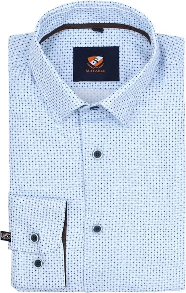 Suitable Overhemd Print Lichtblauw - Afbeelding 4