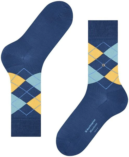 Burlington Manchester Sok Ruit Blauw 6051 - Afbeelding 2