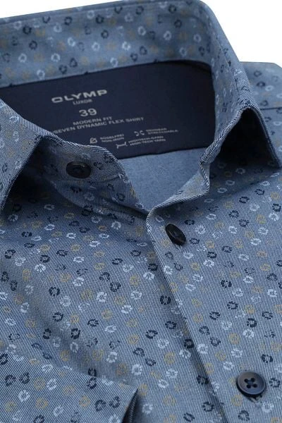 Olymp Luxor Shortsleeve Overhemd Figuren Blauw - Afbeelding 6