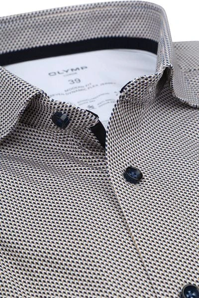 Olymp Luxor Overhemd Dessin Beige - Afbeelding 6