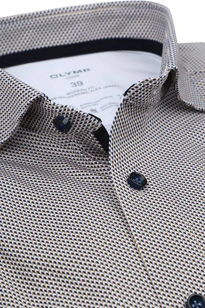 Olymp Luxor Overhemd Dessin Beige - Afbeelding 2