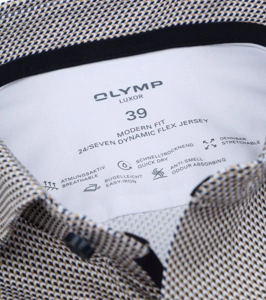 Olymp Luxor Overhemd Dessin Beige - Afbeelding 3