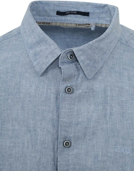 No-Excess No Excess Overhemd Linnen Blauw - Afbeelding 4