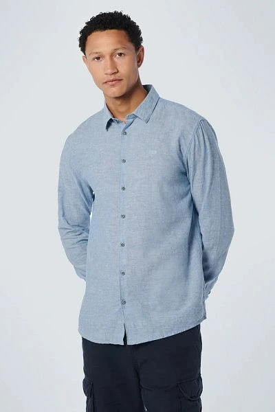 No-Excess No Excess Overhemd Linnen Blauw - Afbeelding 2