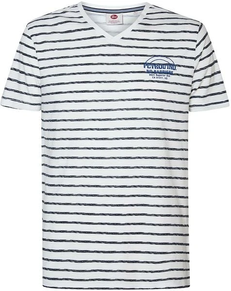 Petrol T-Shirt Gestreept Wit - Afbeelding 3