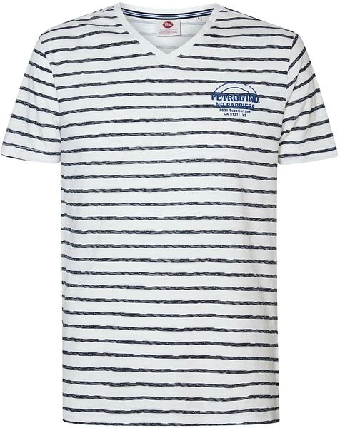 Petrol T-Shirt Gestreept Wit