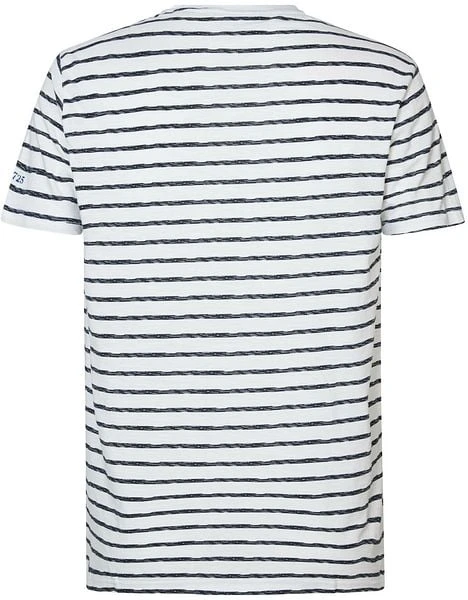 Petrol T-Shirt Gestreept Wit - Afbeelding 4