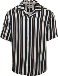 Anerkjendt Overhemd Leo Strepen Navy