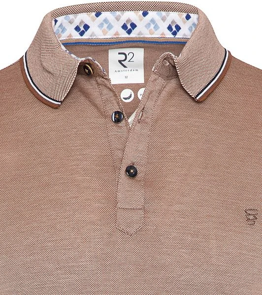 R2 Amsterdam Poloshirt Bruin - Afbeelding 2