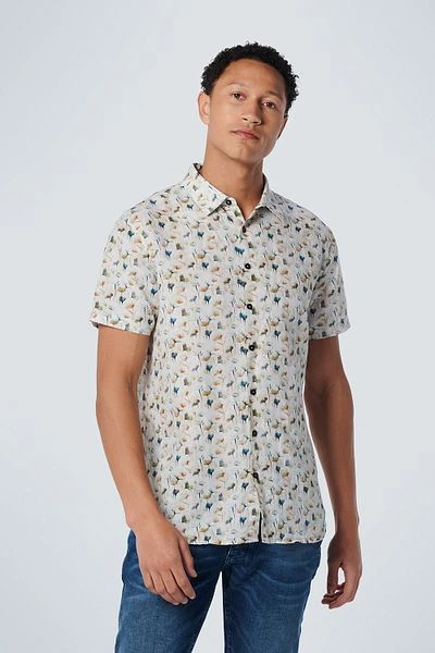 No-Excess No Excess Short Sleeve Overhemd Linnen Multicolour - Afbeelding 2