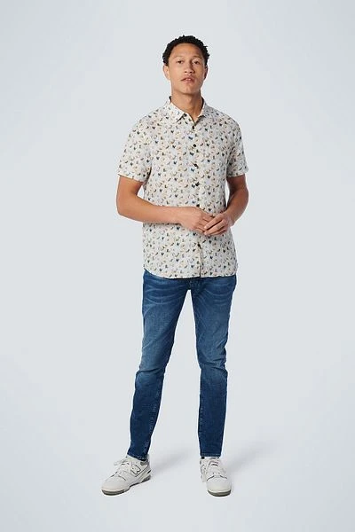 No-Excess No Excess Short Sleeve Overhemd Linnen Multicolour - Afbeelding 4