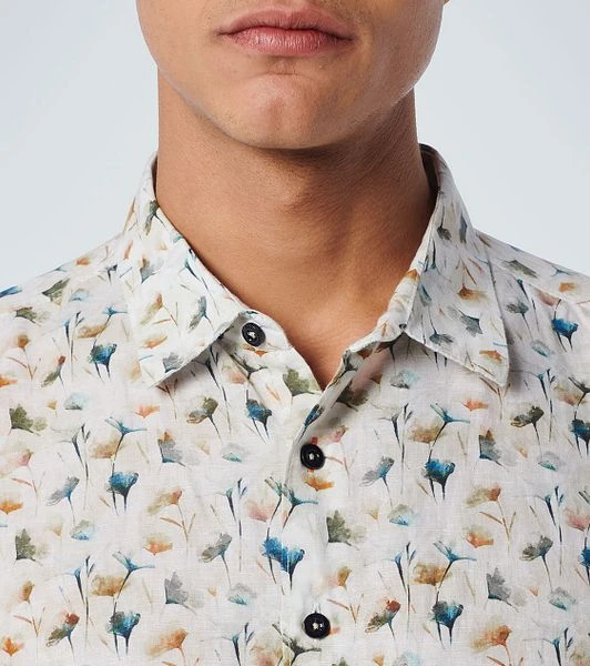No-Excess No Excess Short Sleeve Overhemd Linnen Multicolour - Afbeelding 5