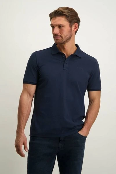 State Of Art Pique Polo Logo Donkerblauw - Afbeelding 6