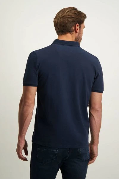 State Of Art Pique Polo Logo Donkerblauw - Afbeelding 3