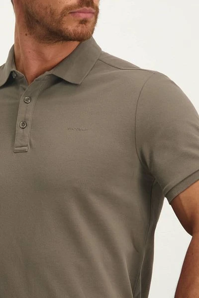 State Of Art Pique Polo Logo Sepia - Afbeelding 4