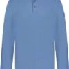 State Of Art Pique Longsleeve Polo Logo Blauw