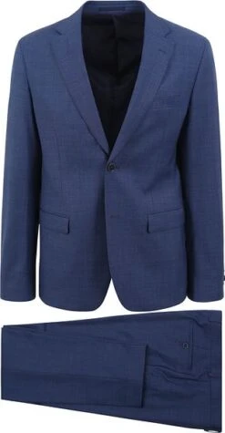 Suitable Strato Toulon Kostuum Wol Mid Blauw