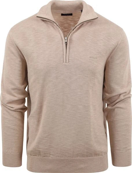 Gant Halfzip Trui Beige - Afbeelding 5