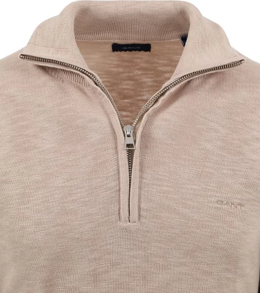 Gant Halfzip Trui Beige - Afbeelding 6