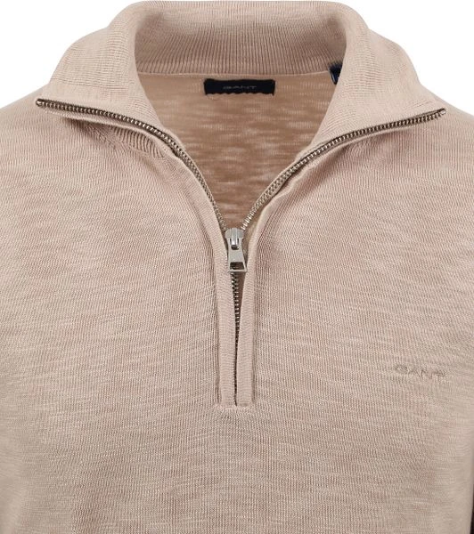 Gant Halfzip Trui Beige - Afbeelding 2