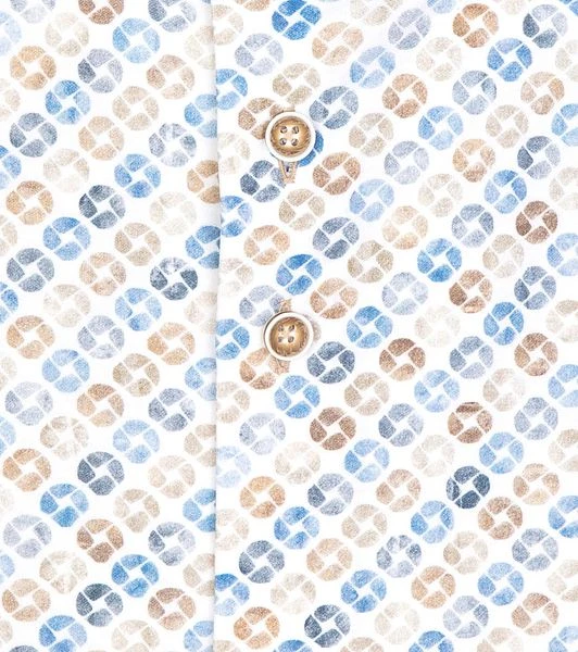 R2 Knitted Kntted Overhemd Beige Blauw - Afbeelding 5