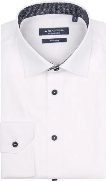 Ledub Overhemd Wit Navy - Afbeelding 4