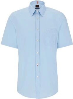 Hugo Boss Short Sleeve Relegant Overhemd Lichtblauw